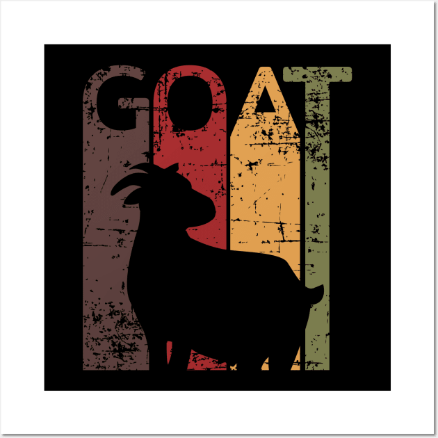 Funny Goat Farmer Retro Vintage For Goat Milk Love Wall Art by Shirtglueck
